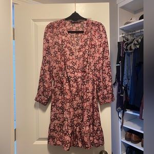Zara floral long sleeve dress